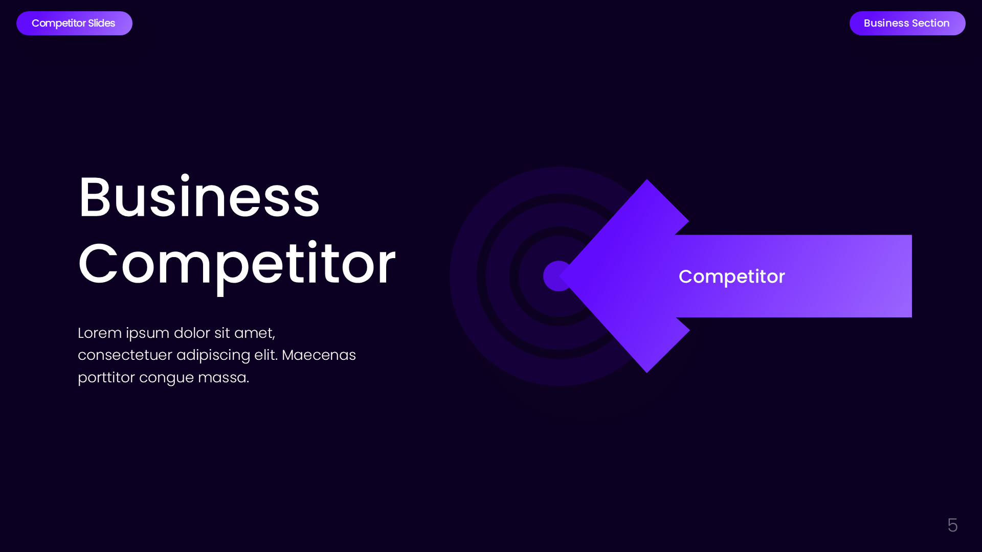 Competitor Business Section Dark slide 5